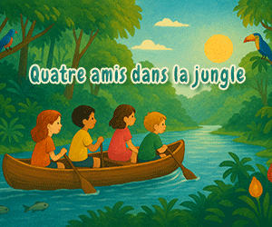 Histoire à lire ou à écouter en ligne : quatre amis dans la jungle