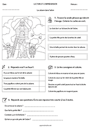Lecture et compréhension, la cabane dans l arbre