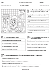 Lecture et compréhension, la petite cuisinière