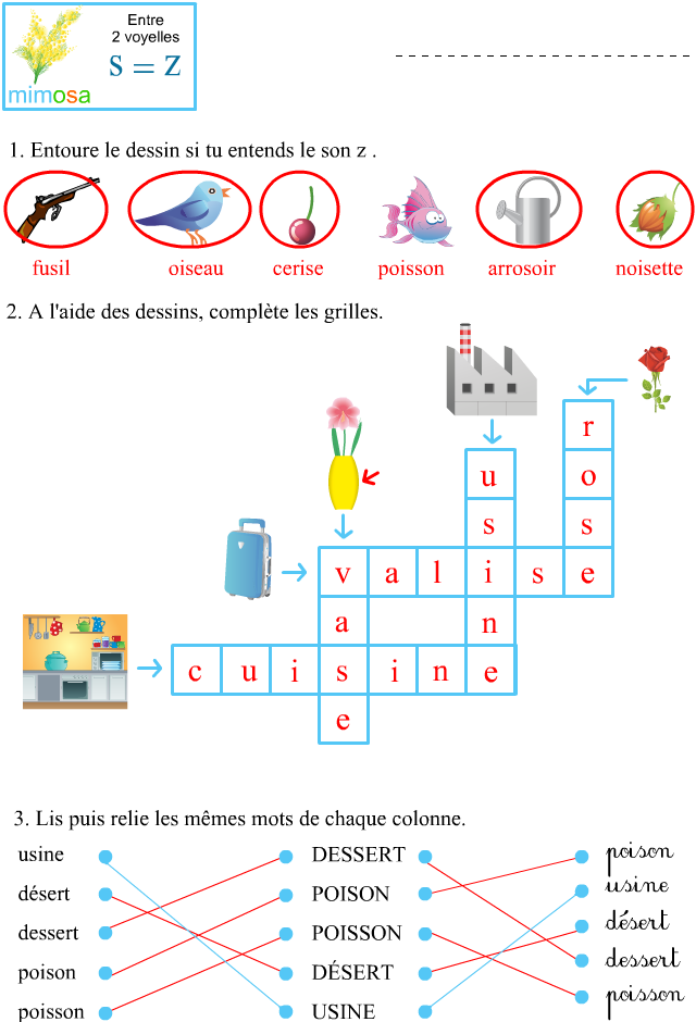 Fiche D exercices Imprimer Le Son Z s Z Apprendre Lire Fiche D exercices Imprimer Le Son Z s Z Apprendre Lire