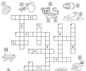 Mots croisés simples avec images pour enfants